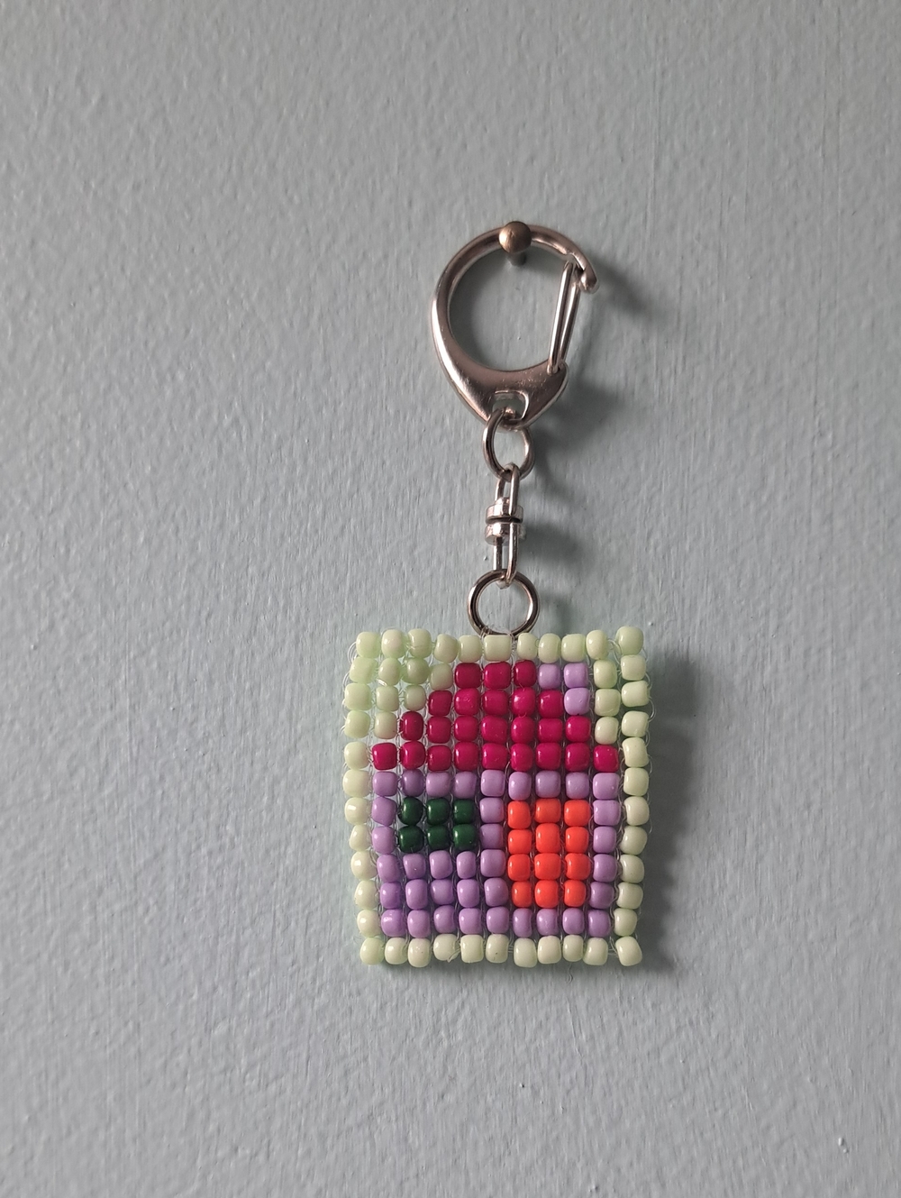 Handmade Beaded House Key Keychain